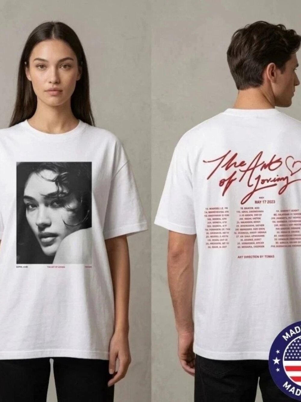 Olivia Dean T-Shirt The Art of Loving 2026 Tour T Shirt - Picture 2 of 5